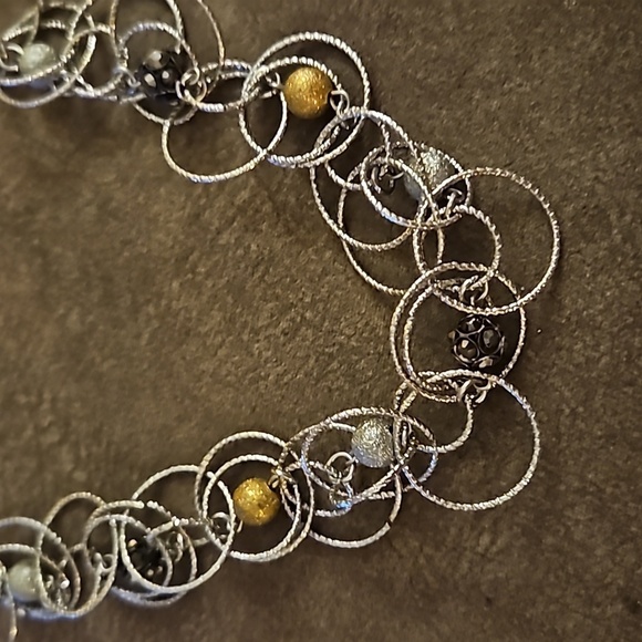 3/$30 Circle Cluster Beaded Chain Necklace - Picture 5 of 7